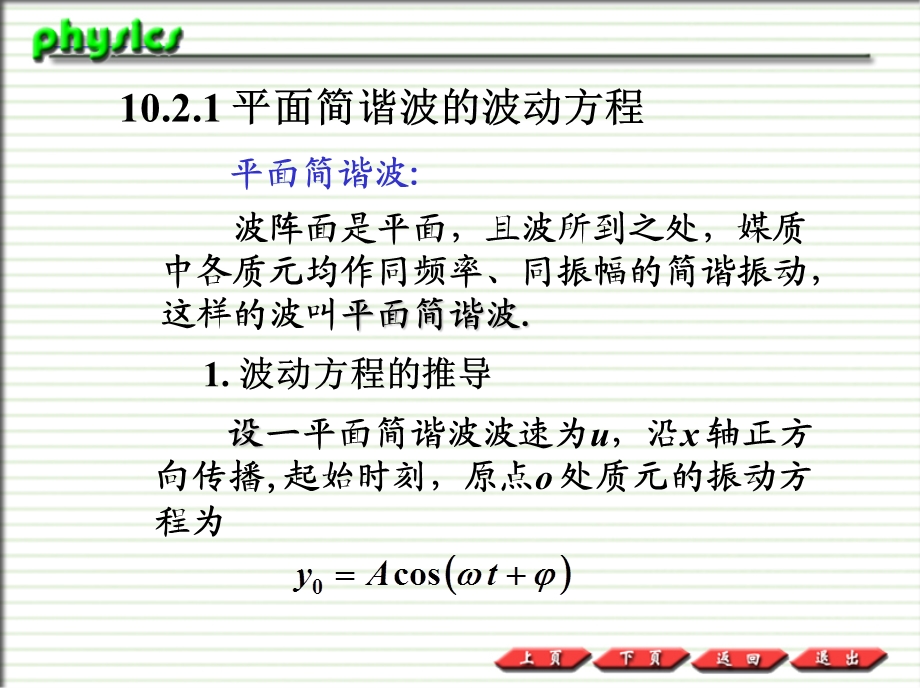 普通物理PPT课件10.2平面简谐波.ppt_第2页