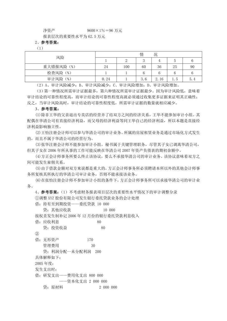 清华审计基础与实务技能训练答案.doc_第3页