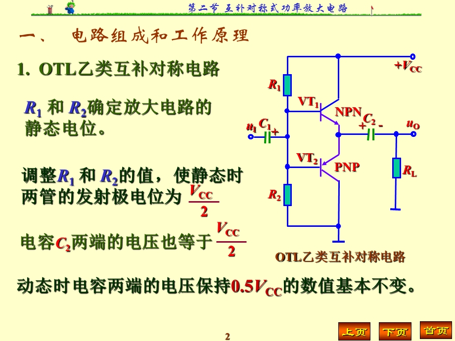 模拟电子技术第4章第二节互补对称式功率放大电路.ppt_第2页