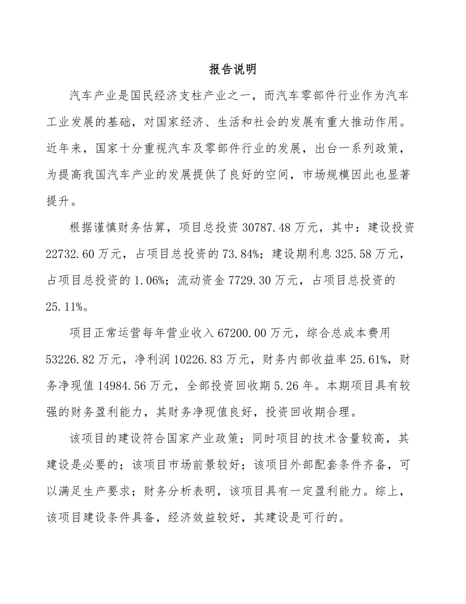 娄底汽车制动零件项目可行性研究报告.docx_第1页