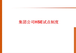 集团公司HSE试点制度.ppt