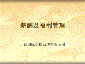 某公司薪酬与福利管理.ppt