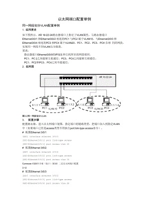 以太网端口配置举例.docx