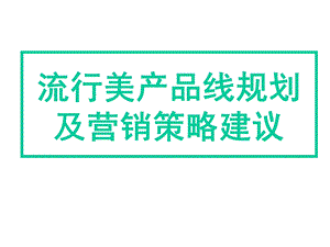 流行美(饰品)产品规划及营销策略建议.ppt