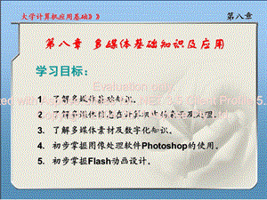 第八章多媒体基知础识及应用.ppt