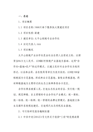 5000只林下散养快大黄建设项目可行性研究报告.doc