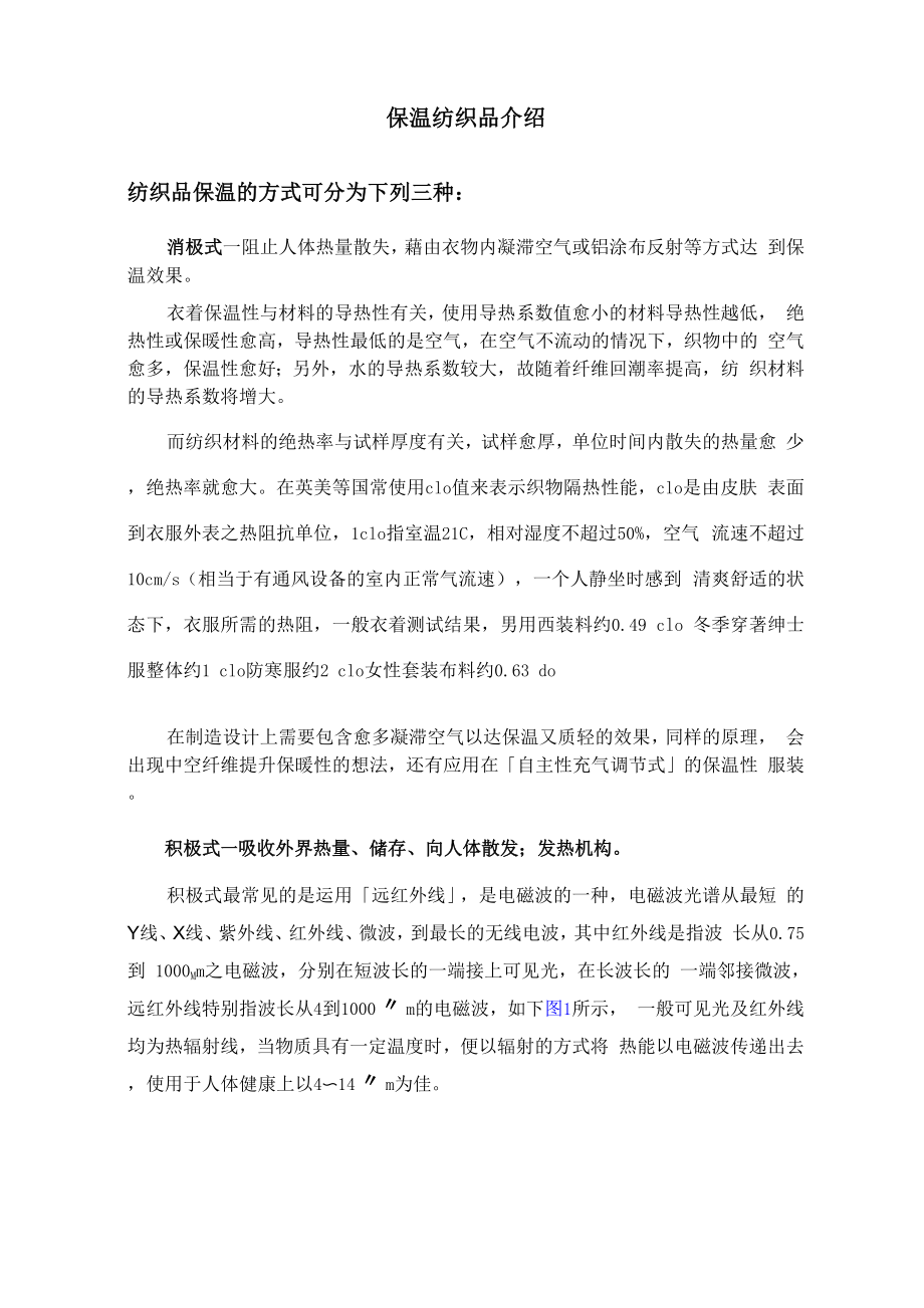 保温纺织品介绍.docx_第1页