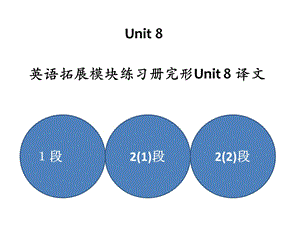 英语拓展模块练习册Unit8完形译文.ppt