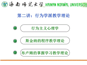 行为学派教学理论.ppt