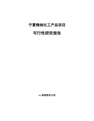 宁夏精细化工产品项目可行性研究报告.docx