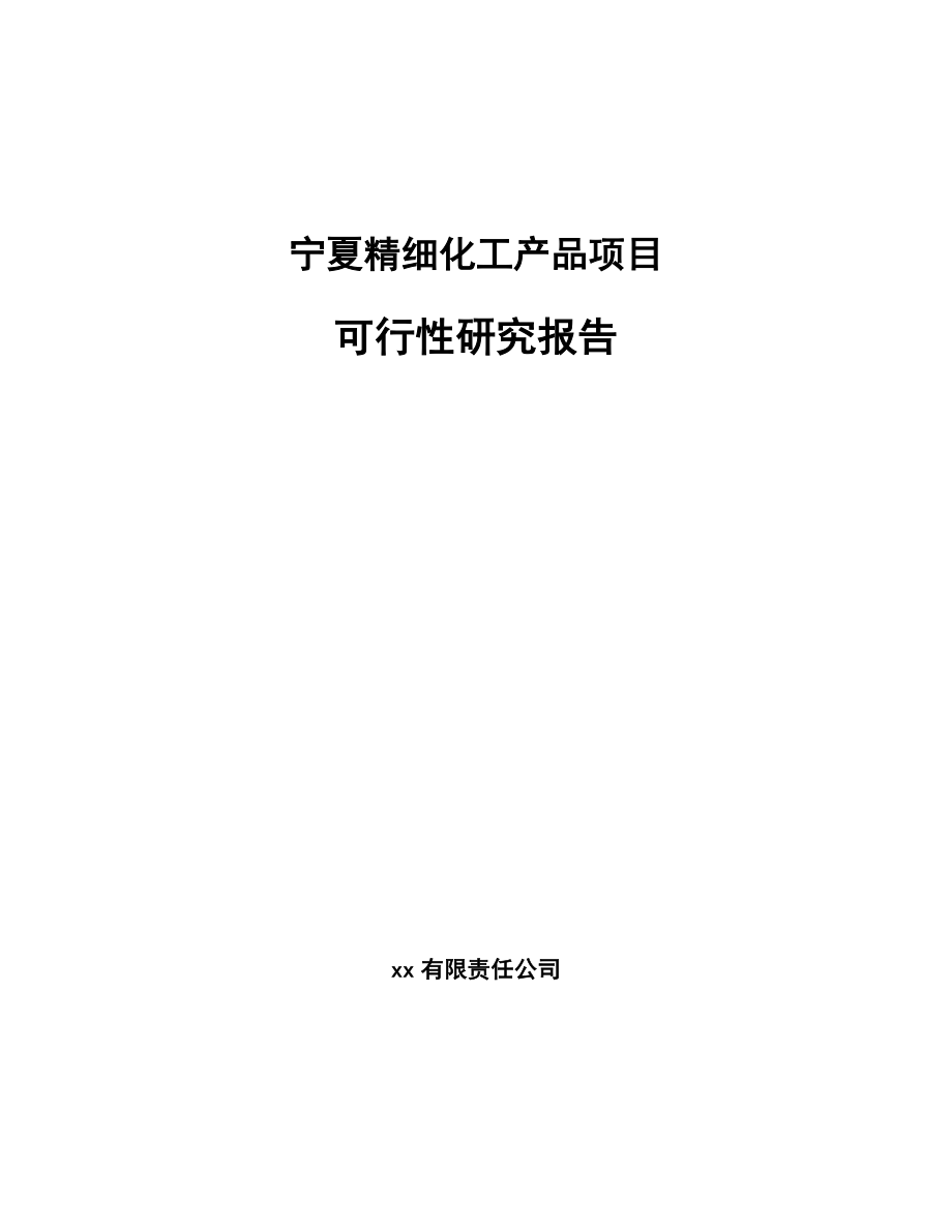 宁夏精细化工产品项目可行性研究报告.docx_第1页