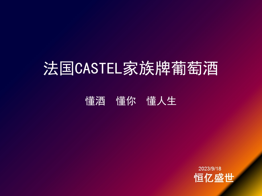 法国CASTEL家族牌葡萄酒训.ppt_第1页