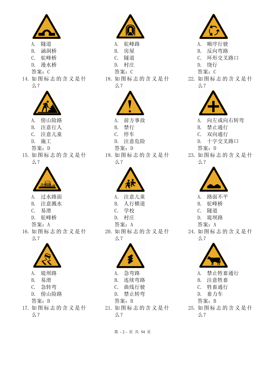 [交规考试]安全文明常识题库2.doc_第2页