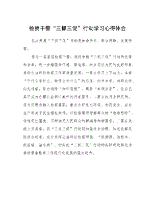 检察干警“三抓三促”行动学习心得体会.docx