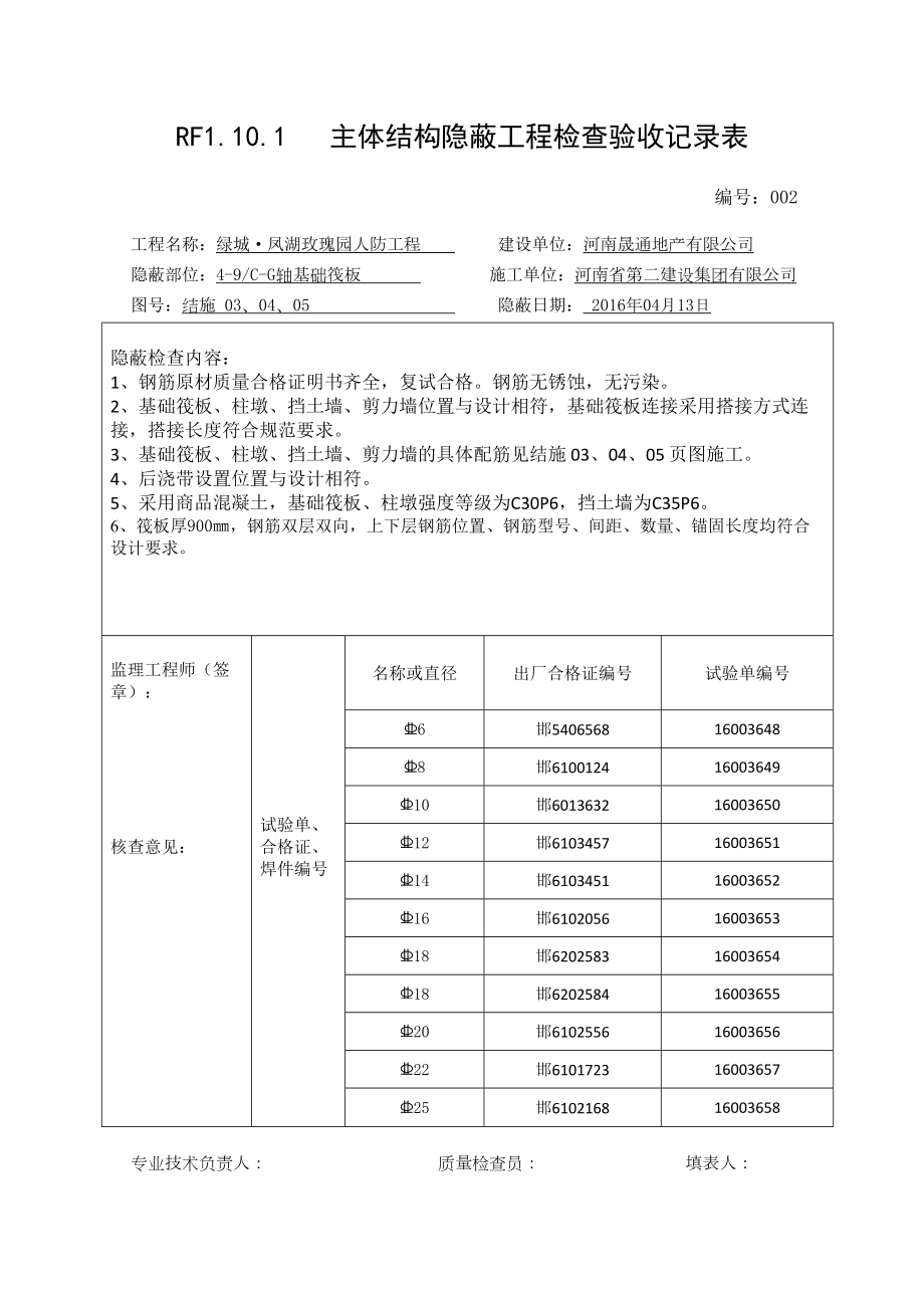 (人防)主体结构隐蔽项目工程检查验收文本记录表(DOC 12页).doc_第2页