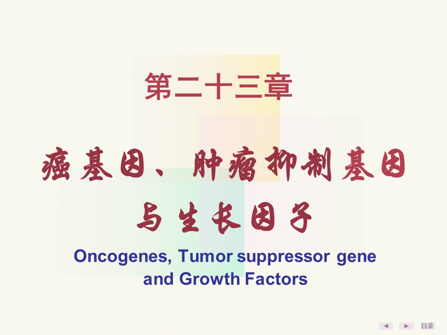 23癌基因、肿瘤抑制基因与生长因子文档资料.ppt_第1页