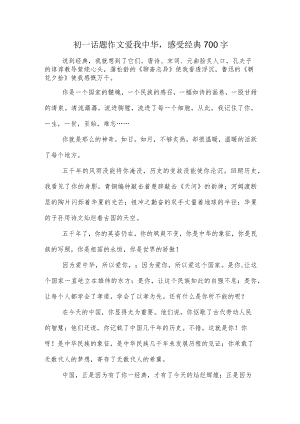 初一话题作文爱我中华感受经典700字.docx