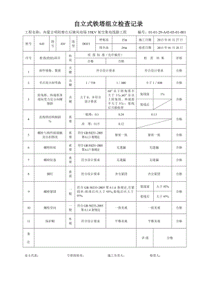 [中医中药]自立式铁塔组立检查及评级记录.doc