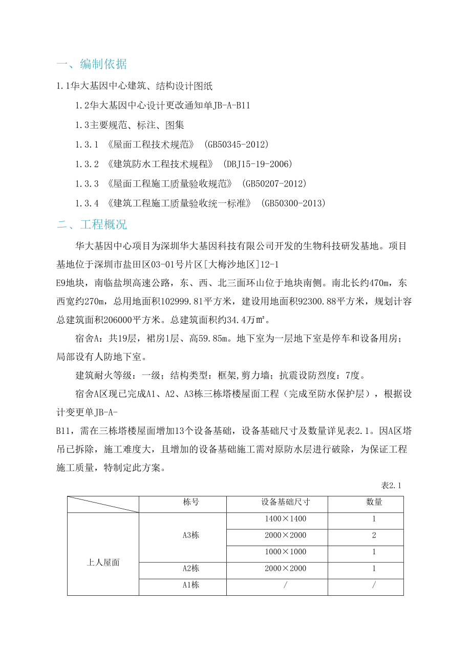 (中建四局)---A区屋面设备基础施工方案(DOC 8页).docx_第3页