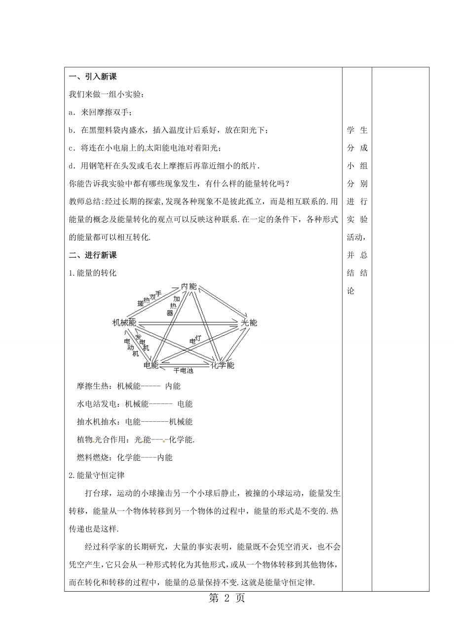 第十四章第3节能量的转化和守恒word.doc_第2页