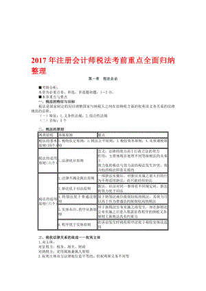 注册会计师税法考前重点全面归纳整理名师制作精品教学资料.doc