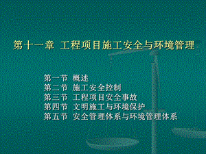 第十一章工程项目施工安全与环境管理名师编辑PPT课件.ppt