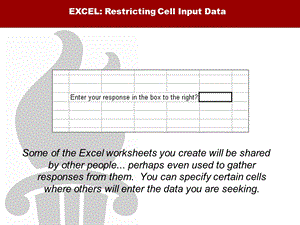 EXCEL Restricting Cell Input DataGwinnett County Public SchoolsExcel限制细胞输入数据格威纳特县公立学校PPT文档.ppt