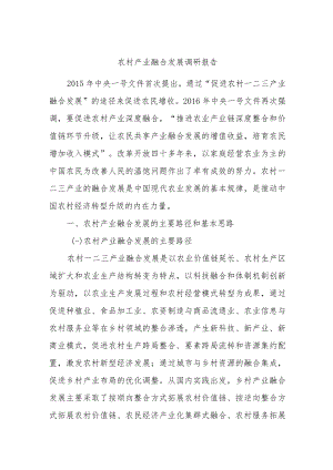 农村产业融合发展调研报告.docx