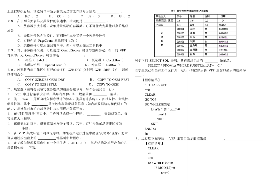 [IT认证]江苏计算机二级考试VFP2005至真题.doc_第3页