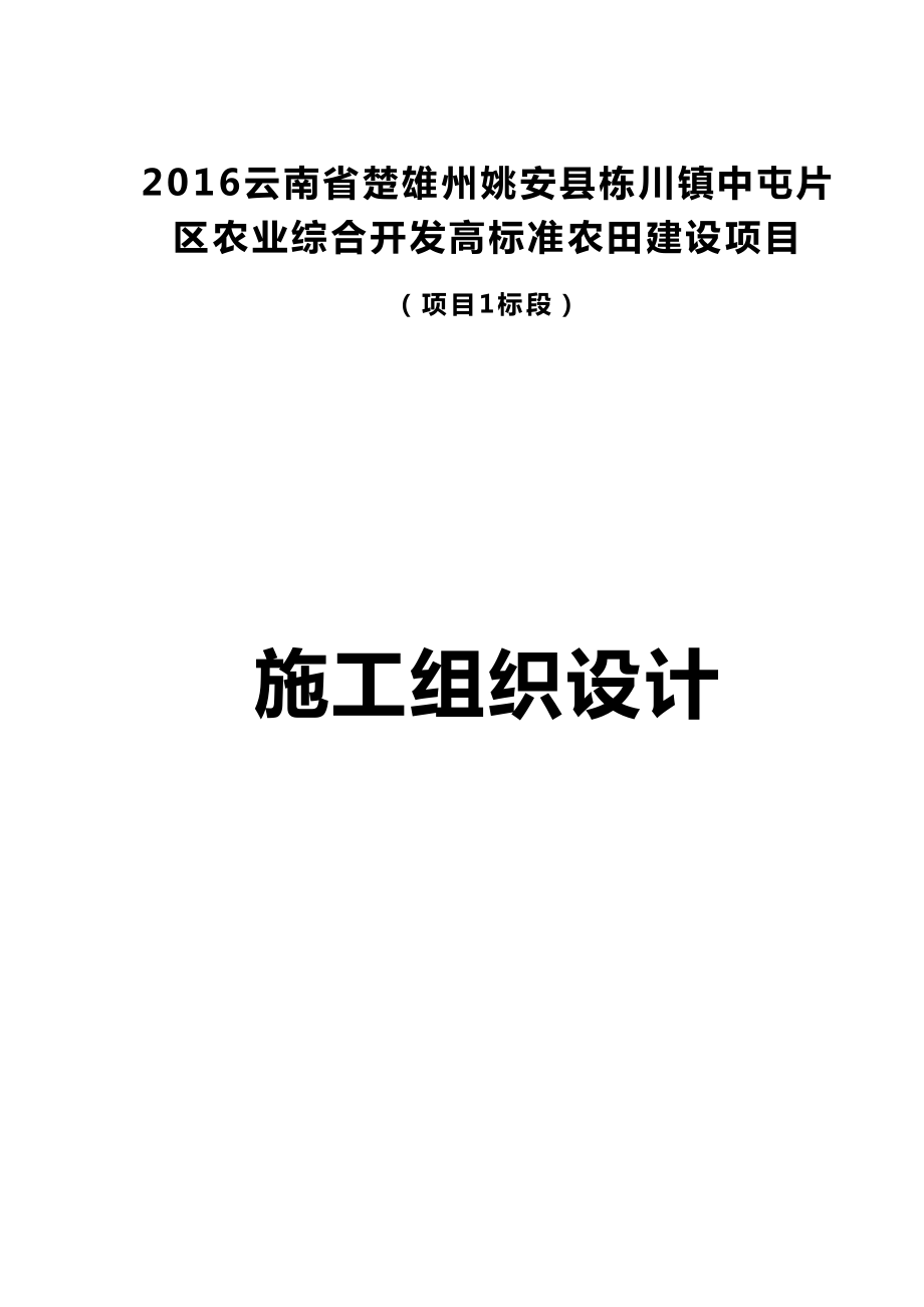 (word完整版)农业综合开发高标准农田建设项目施工组织设计(DOC 104页).doc_第1页