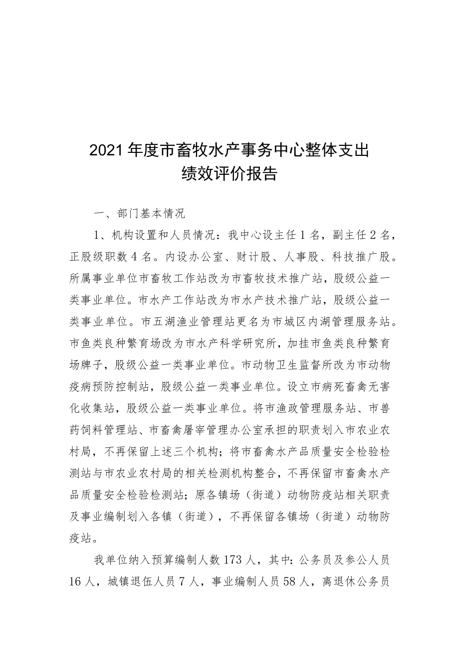 2016年度市政府金融办整体支出绩效评价报告.docx_第1页