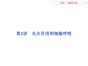 专题22光合作用和细胞呼吸.ppt