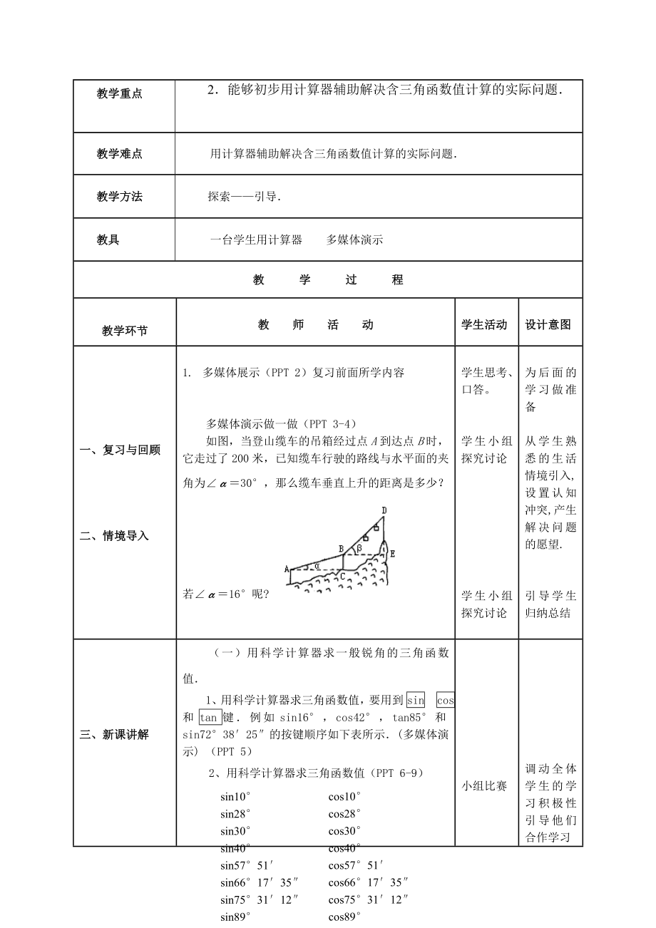 三角函数的有关计算教学设计教学文档.doc_第3页