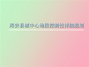 《海安县城中心地段控制性详细规划》汇报ppt.ppt