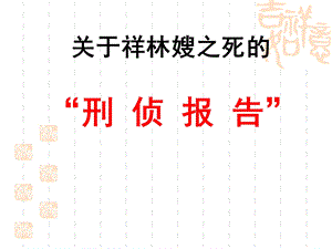 《祝福》刑侦报告(探究主题).ppt