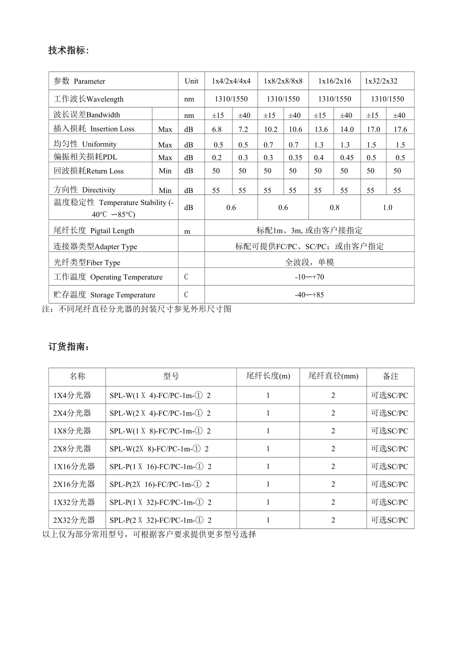 光纤分路器技术规格书.docx_第3页