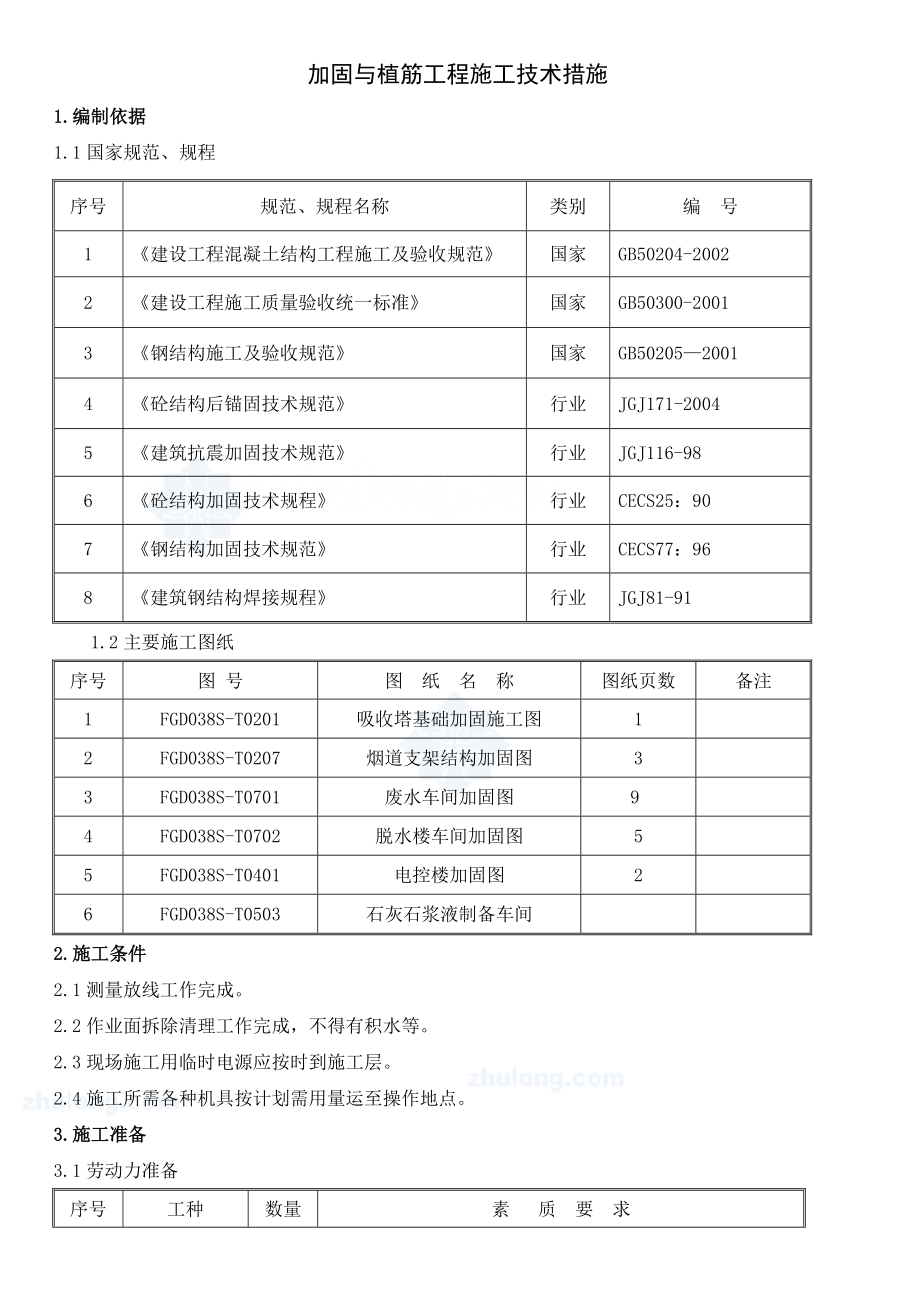 安顺某电力项目建筑物加固与植筋施工方案.doc_第1页