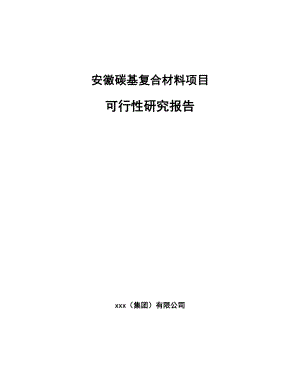 安徽碳基复合材料项目可行性研究报告.docx