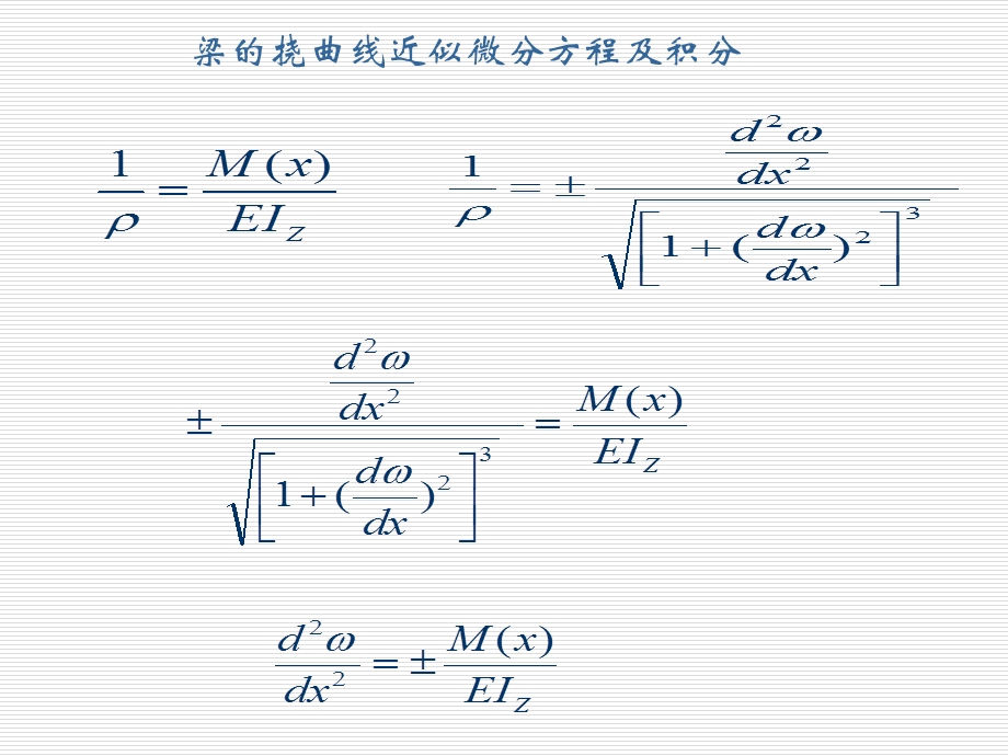 《材料力学》讲义5-2梁挠曲线近似微分方程及积分.ppt_第1页