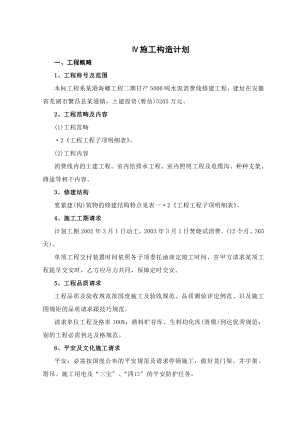 安徽某二期日产5000吨水泥生产线施工组织设计方案.doc