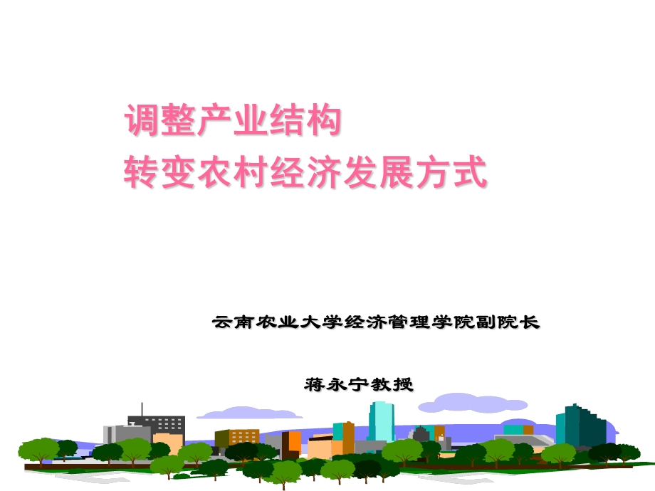 产业结构与农村发展方式(蒋永宁).ppt_第1页