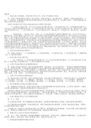 电大7月法律文书考试简答题、写作已按字母排序.doc