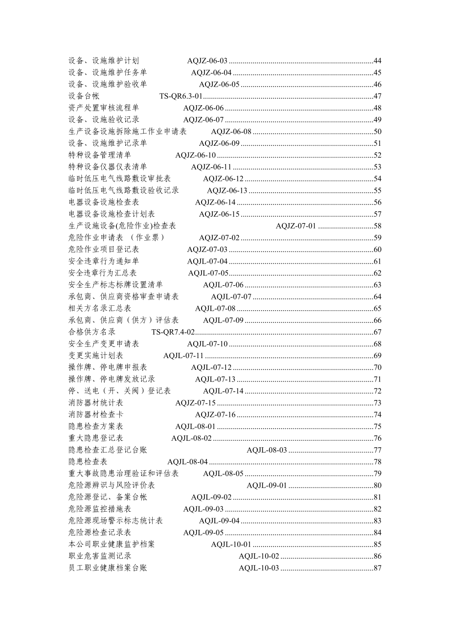 安全生产标准化按13要素汇总的表格113份(DOC).doc_第3页