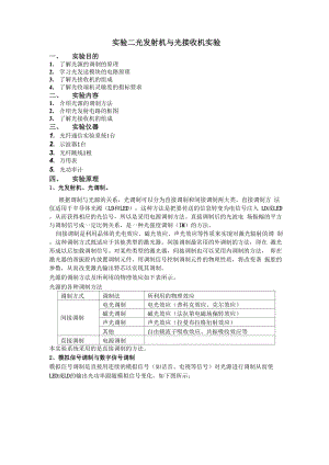 光纤通信实验二 光发射机与光接收机.docx