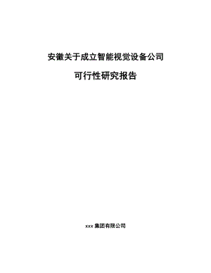 安徽关于成立智能视觉设备公司可行性研究报告.docx