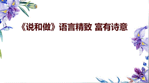 《说和做》语言精致富有诗意.ppt