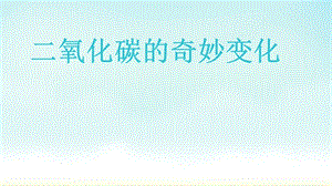 二氧化碳的奇妙变化初中化学.ppt