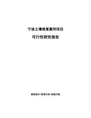 宁波土壤修复菌剂项目研究报告.docx