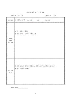 安全动态管理日检查表1.doc