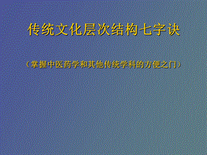 传统文化层次结构七字诀吉文辉.ppt